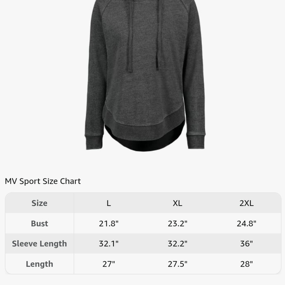 NWT hoodie MV Sports heathered charcoal XXL - Picture 4 of 8